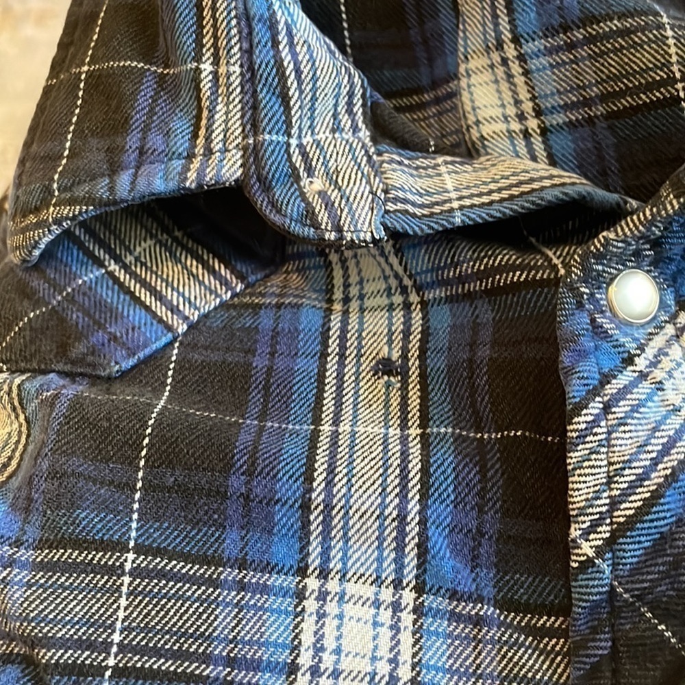Wrangler vintage Wrancher pearl snap flannel shirt size medium - Picture 9 of 9